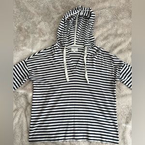 Lou & Grey Striped Organic Cotton Hoodie Sweatshirt